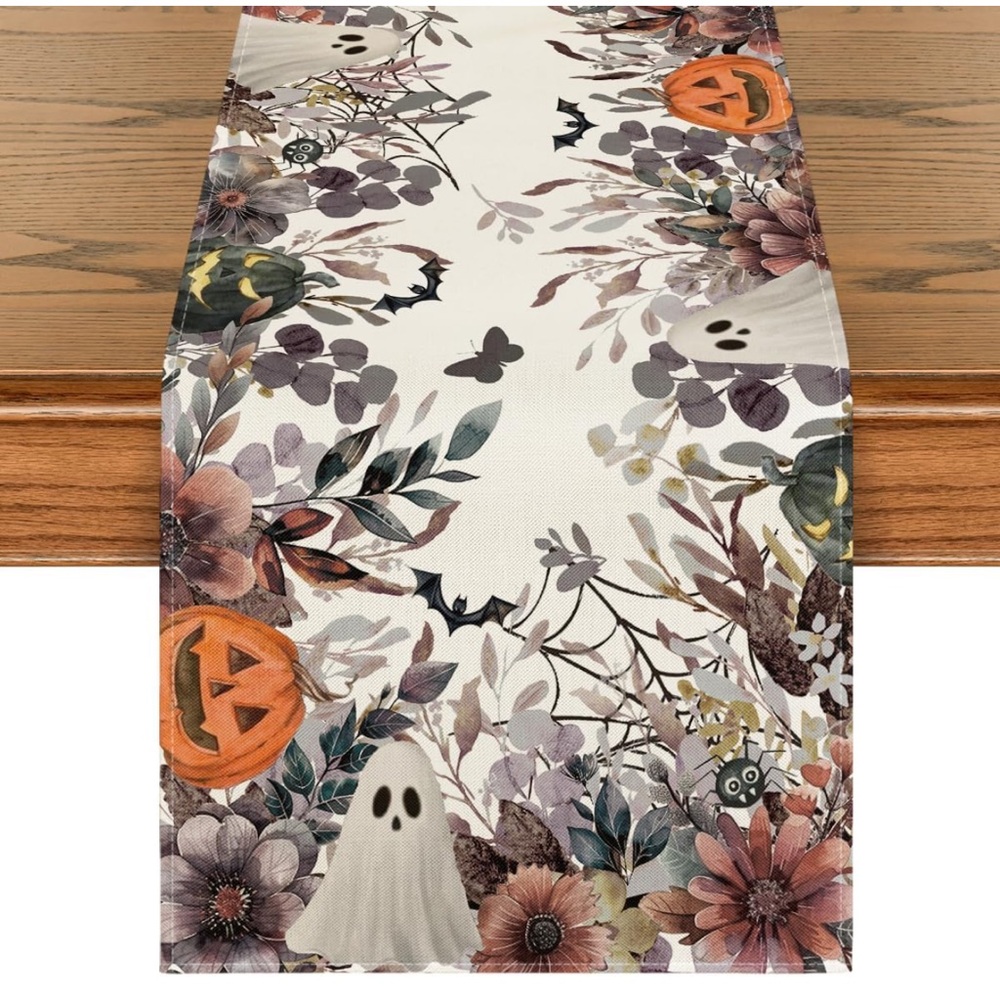 Halloween Floral Table Runner